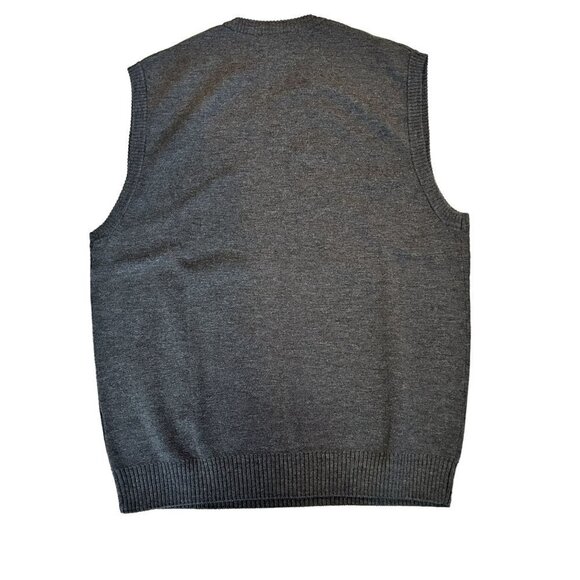 VTG 90's Lands End Sweater Vest Men's Size L Gray Pullover - Golf Style #P1490 - Picture 2 of 10